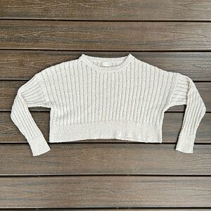 Altar'd State Women's Sweater | Cozy Boxy Sweater in Tan/Cream Color Siz…